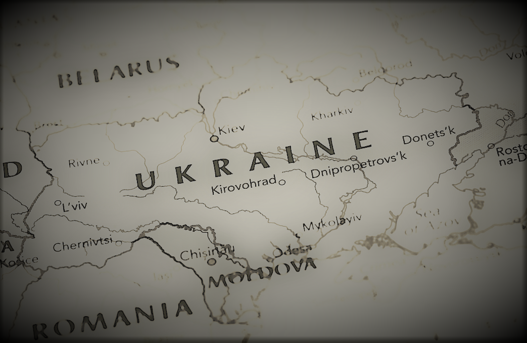 Illustrasjonsbilde med kart over Ukraina.